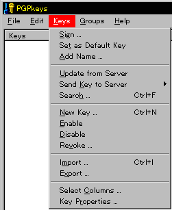 PGPkeys Keys