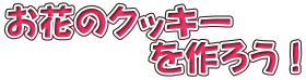 お花のクッキー 　　　　を作ろう！