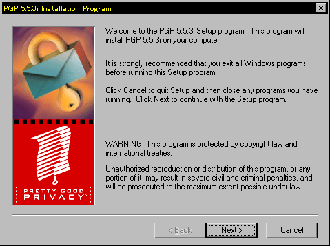 PGP 5.5.3i Installation Program